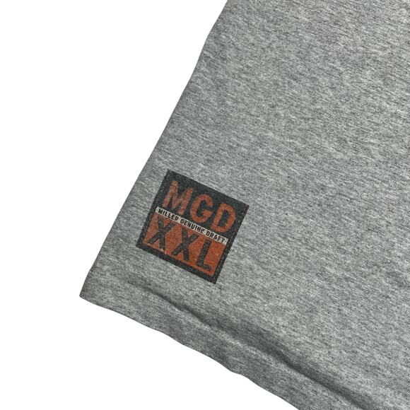 Vintage 90s MGD Miller Genuine Draft NBA Basketball Tee T-Shirt Gray Adult 2X - Picture 5 of 6